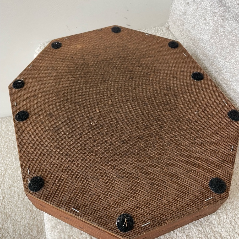 Vintage Wood Curio Knick Knack Display Case Shadow Octagonal Box - Picture 4 of 11
